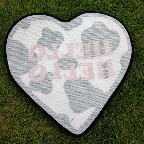 "HELLO HELLO" Dairy Cow Tufted Rug